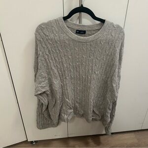 GAP Light Gray Cable Knit Sweater